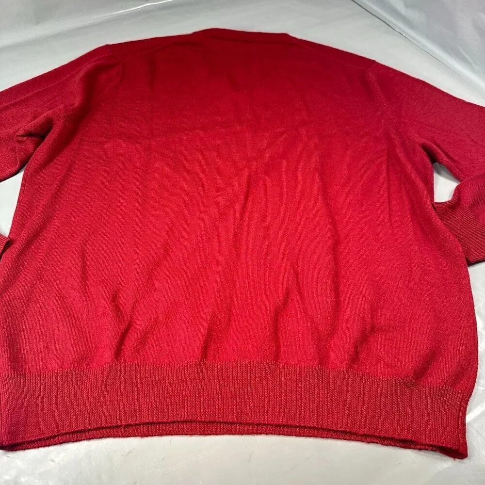 J Crew Extra Sweater Mens Fine Merino Wool V Neck Long Sleeves Ribbed Hem Cuffs